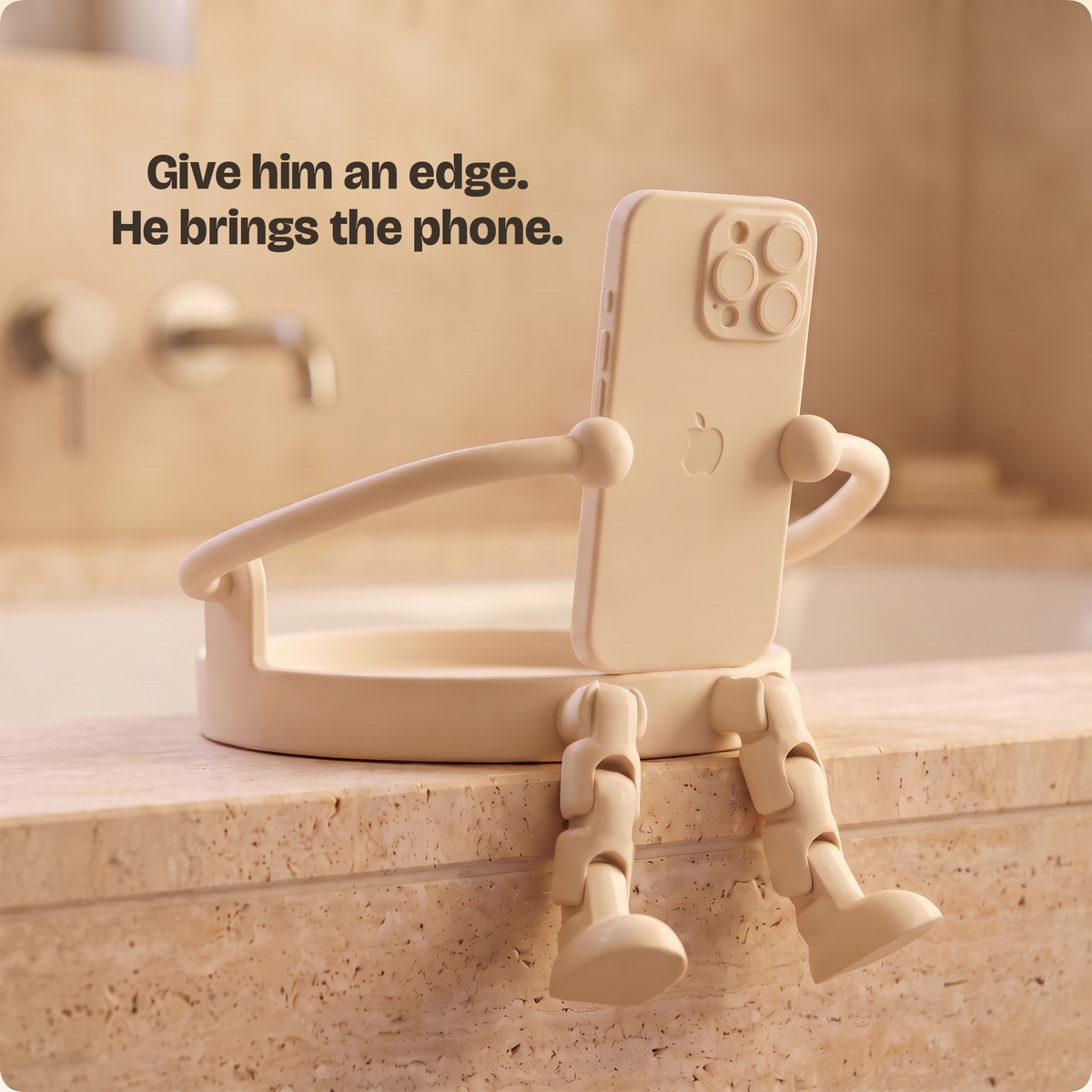 Phoned™ - Tissue-Roll Holder — hook text — view 04