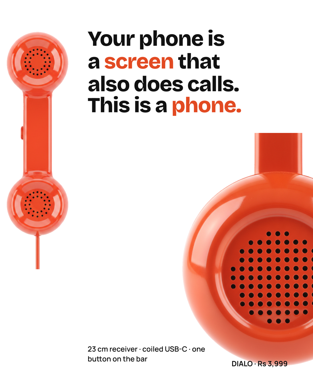 Olá - USB-C Handset — hook text — view 06